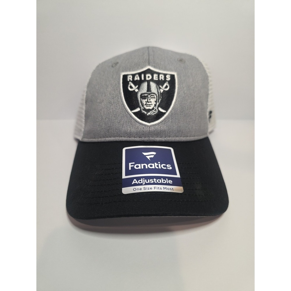 Las Vegas Raiders Hat Cap Strap Back Black/grey/white NFL Football Mens One Size